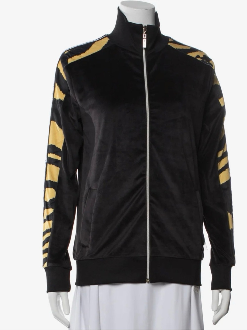 Roberto Cavalli Black & Yellow Track Jacket - Women's Full-Zip Sport Coat